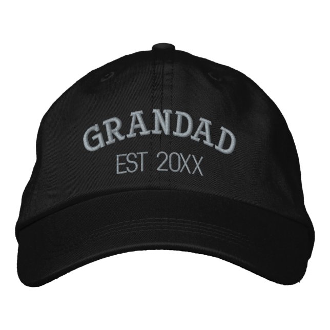Grandad Personalised Grandfather Gift Custom Text Embroidered Hat (Front)