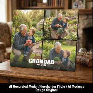 Grandad Photo Collage Memory Gift Plaque