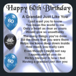 Grandad Poem - 60th Birthday Square Sticker<br><div class="desc">A great gift for a grandad on his 60th birthday</div>
