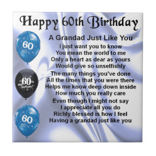 Grandad Poem - 60th Birthday Tile