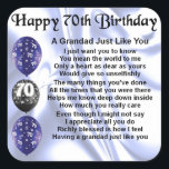 grandad poem - 70th Birthday Square Sticker<br><div class="desc">A great gift for a grandad on his 70th birthday.</div>