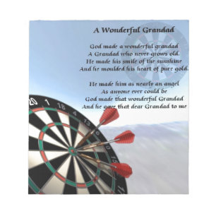 Grandad Poem - Darts Notepad