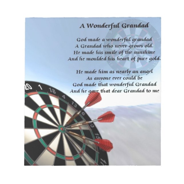 Grandad Poem - Darts Notepad (Front)