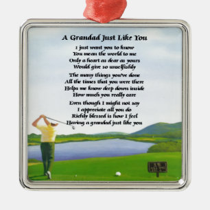 Grandad Poem - Golf Metal Tree Decoration