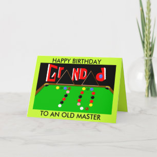Grandad Snooker card 70th birthday