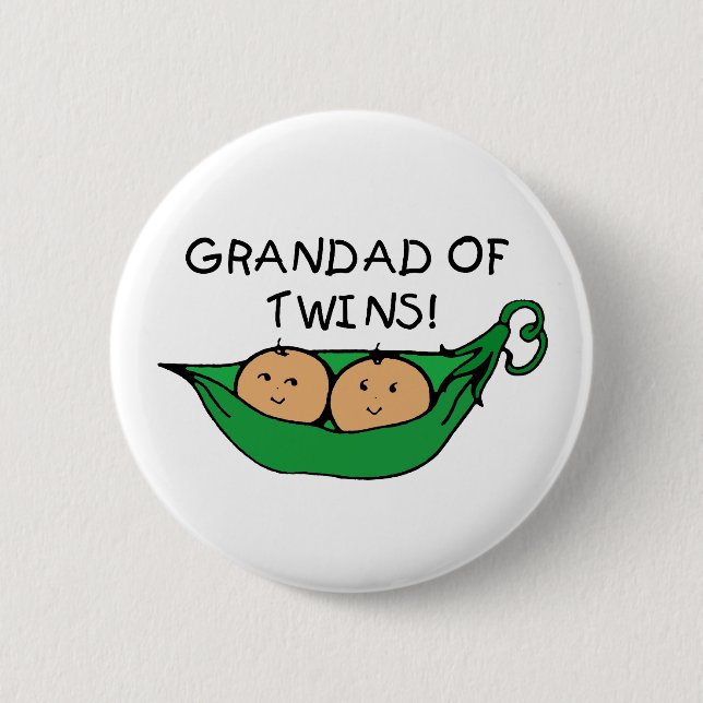 Grandad Twin Pod 6 Cm Round Badge (Front)