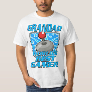 Grandad World's best gamer retro logo T-Shirt