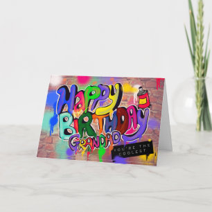 Grandad's birthday spray paint card