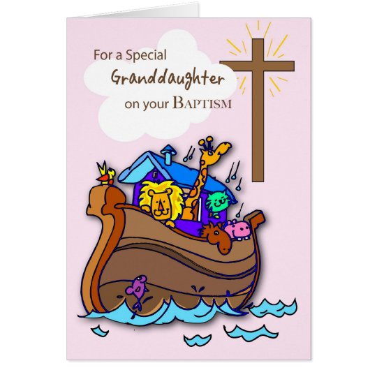 Grandaughter Baptism Congratulations, Noahs Ark Card
