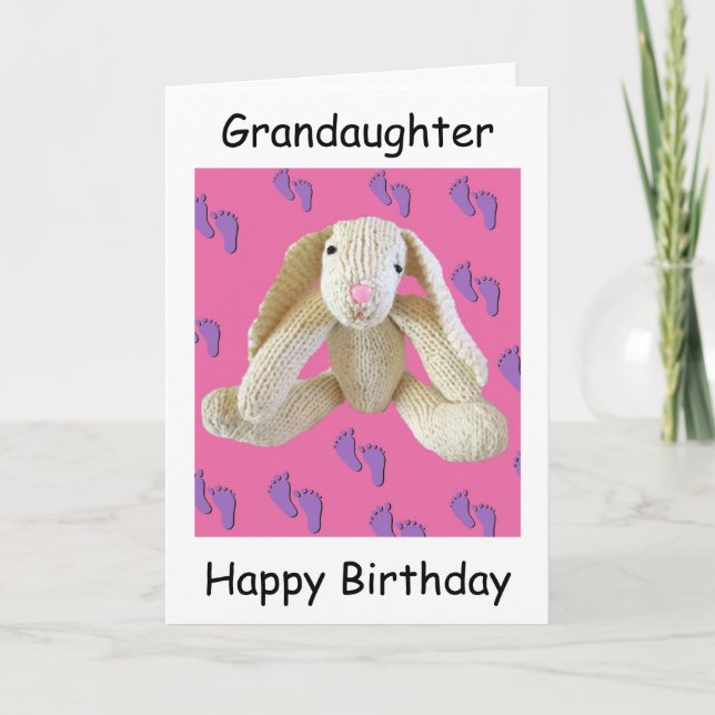 Grandaughter birthday bunny rabbit card (Front)