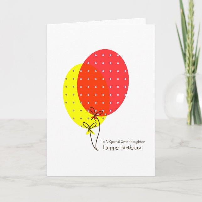 Grandaughter Birthday Cards, Big Colourful Card (Front)