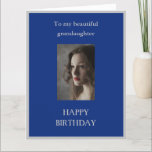 Grandaughter Happy Birthday LARGE blue Card<br><div class="desc">Happy birthday card Grandaughter blue LARGE. Option for a smaller card also available. From Grandmother or Grandfather. Just enter your details and those of your grandaughter. Can also be adapted for your Grandson. Send them a personalised card with your own special message. Let them know how much they mean to...</div>