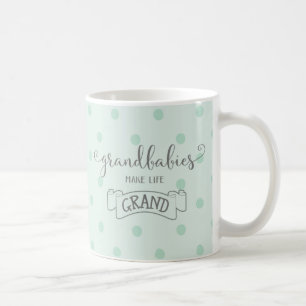 grandbabies make life grand typography coffee mug