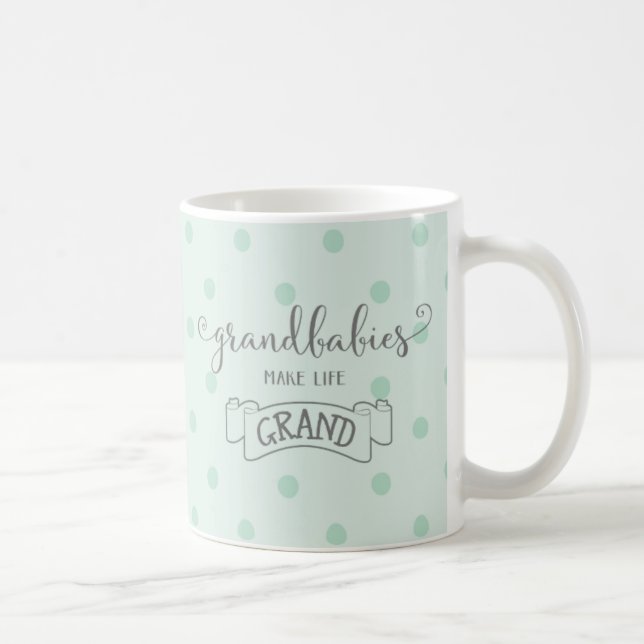 grandbabies make life grand typography coffee mug (Right)