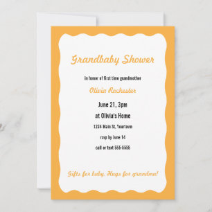 Grandbaby Shower with orange border Invitation