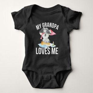 Grandchild Gift - My Grandpa Loves Me Pirate Baby Bodysuit