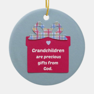 Grandchildren are Precious Gifts from God Ceramic Tree Decoration