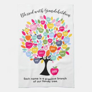 Grandchildren Family Tree |Each Name is a Precious Tea Towel