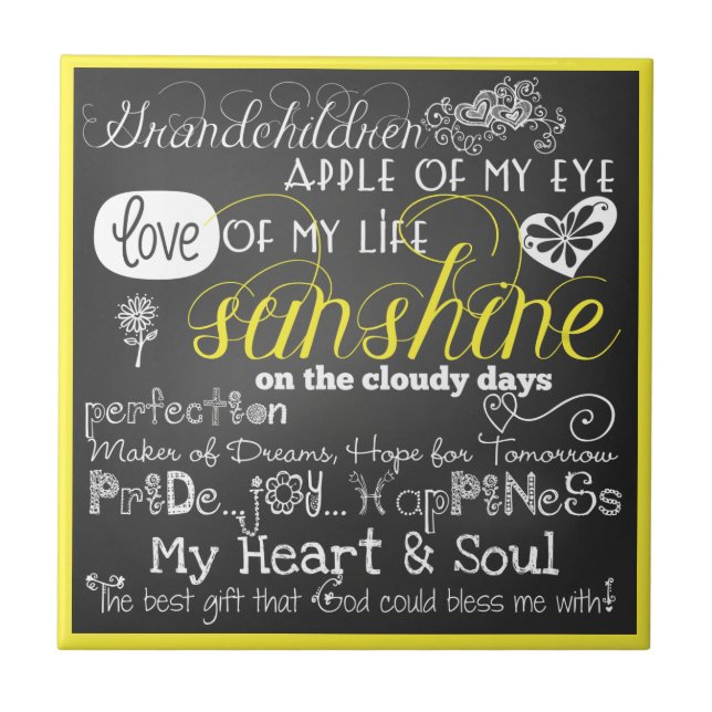 Grandchildren Love and Inspiration CeramicTile Tile (Front)