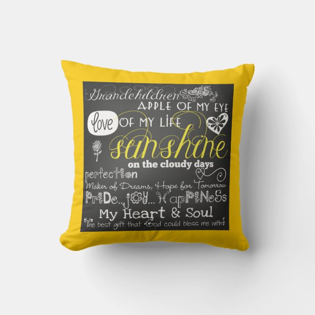 Grandchildren Love and Inspiration Pillow (Front)