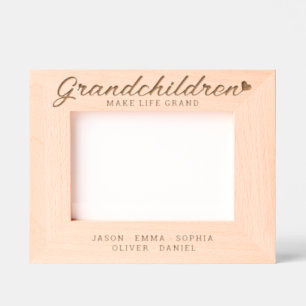 Grandchildren Make Life Grand Names Keepsake Etched Frames