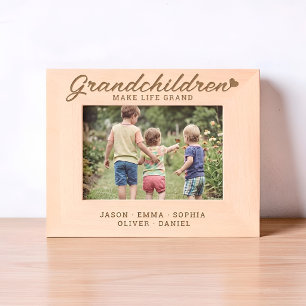 Grandchildren Make Life Grand Names Keepsake Etched Frames