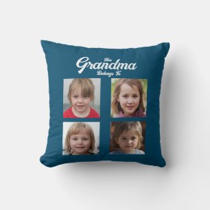 Grandchildren Photo Collage Grandma Personalised Cushion