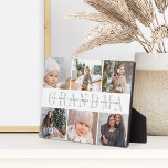 Grandchildren Photo Collage Plaque<br><div class="desc">Create a sweet gift for grandma with this six photo collage plaque. "GRANDMA" appears in the centre in chic grey lettering,  with your custom message and grandchildren's names overlaid.</div>