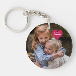 Grandchildren Photo We love you Grandma Keychain
