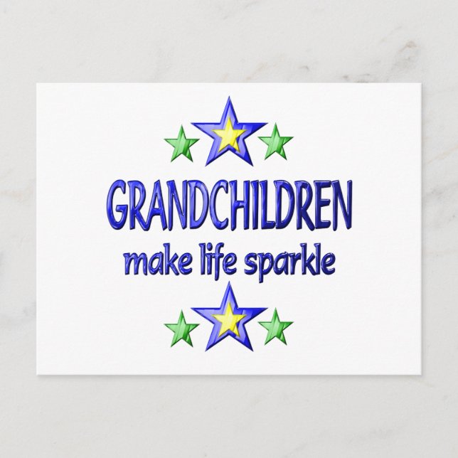 Grandchildren Sparkle Postcard (Front)