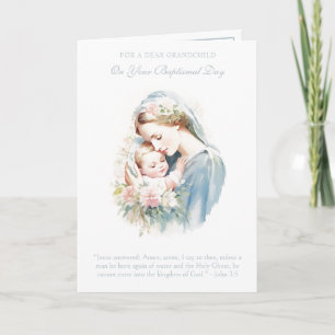 Grandchild's Baptism Christening Grandparent  Card
