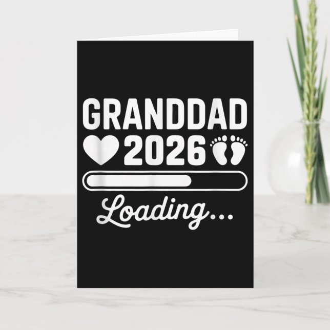Granddad 2026 Loading New Baby Pregnancy Reveal  Card (Front)