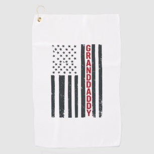 Granddaddy American Flag Vintage Patriotic Design_ Golf Towel