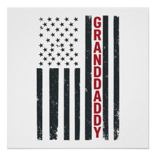 Granddaddy American Flag Vintage Patriotic Design_ Poster