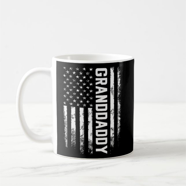Granddaddy Gift America Flag Gift For Men Father's Coffee Mug (Left)