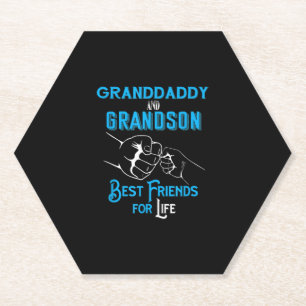 Granddaddy & Grandson Best Friends For Life Paper Coaster