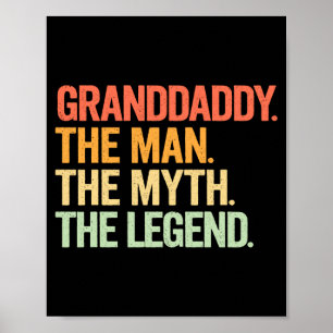 Granddaddy Man Myth Legend Retro Illustration Poster