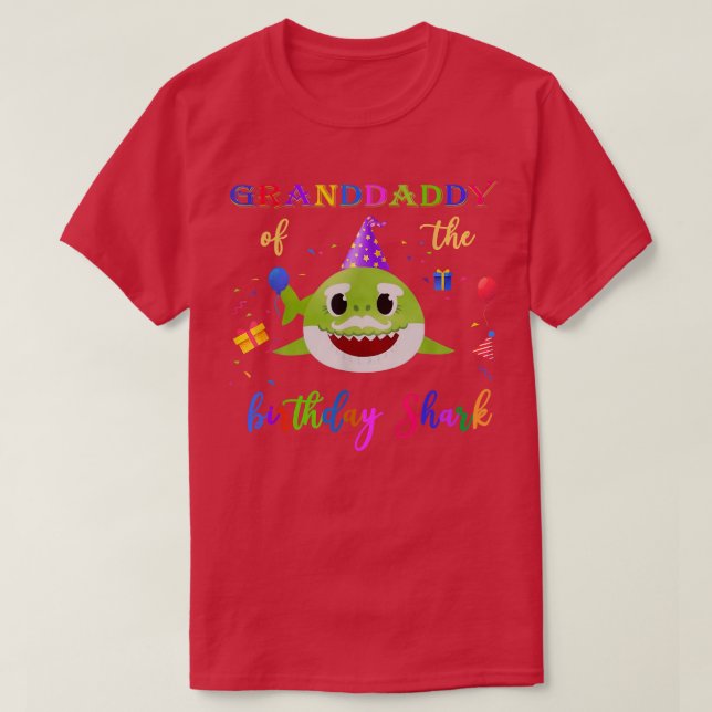 granddaddy of the Shark Birthday Matching Family  T-Shirt (Design Front)