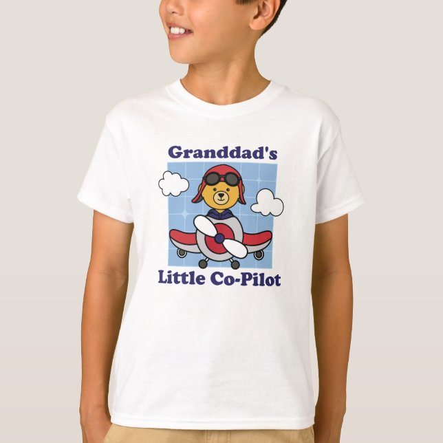 Granddad's Little Co-Pilot - Cute Aeroplane T-Shirt (Front)