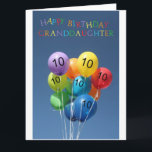 Granddaughter 10th birthday coloured balloons card<br><div class="desc">Granddaughter 10th birthday coloured balloons Created from an original Studio Porto Sabbia photo! This Coloured Balloons Birthday card is available as an age specific card ages 1 to 12, in different languages and for various specific (family) relations. For Birthday Party Invitations in the same style, check the Invitation section of...</div>