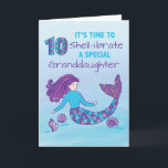 Granddaughter 10th Birthday Sparkly Look Mermaid Card<br><div class="desc">She will be turning 10 soon,  you granddaughter is. When that day arrives,  you should make sure that you would be able to gift her with this fun card to greet her and share a fun message. So you should better be getting your hands on one of this card.</div>