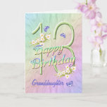 Granddaughter 13th Birthday Butterfly Garden Card<br><div class="desc">A rainbow of colours,  pink flowers and lavender butterflies fills this girls 13th Happy Birthday card with joy for Granddaughter.  Front name and inside verse may be personalised using the template provided.  Original design by Anura Design Studio.</div>
