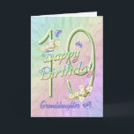 Granddaughter 19th Birthday Butterfly Garden Card<br><div class="desc">A rainbow of colours, pink flowers and lavender butterflies fills this girls 19th Happy Birthday card with joy for granddaughter. Front name and inside verse may be personalised using the template provided. You may also enjoy the matching gifts and other products available in my store. Original design by Anura Design...</div>