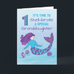 Granddaughter 1st Birthday Sparkly Look Mermaid Card<br><div class="desc">You could make your granddaughter’s 1st birthday more memorable and happier once you give her this card that features a mermaid on the cover and a fun message on the inside. She will surely love looking back at this one as she grows older.</div>