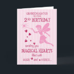 Granddaughter 2nd Birthday Magical Fairy Pink Card<br><div class="desc">Send special hugs and kisses to your granddaughter on her 2nd birthday with this pink fairy birthday card. Subtle pink stripes make up the background as the fairy is sprinkling magic hearts.</div>