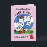Granddaughter 2nd Birthday, Peek-a-Boo Kitten Card<br><div class="desc">Send this cute card to a dear granddaughter. A darling image of a kitten playing peek-a-boo is shown on a pink card. Perfect to send her as she turns two.</div>