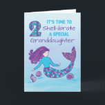 Granddaughter 2nd Birthday Sparkly Look Mermaid Card<br><div class="desc">Surprise a dear granddaughter with a card that will highlight her love for mermaids. Do this to “shell-ibrate” with her on her 2nd birthday that will be happening sooner than later.</div>