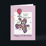 Granddaughter 3rd Birthday Bear Balloon Card<br><div class="desc">Your Granddaughter has made your life happier for three years. Send your best wishes on her 3rd Birthday with this beautiful teddy bear who comes with a lot of confetti and a big balloon for the little girl.</div>