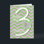 Granddaughter 3rd Birthday Butterfly Hugs Card<br><div class="desc">Your Granddaughter will giggle when she sees these whimsical butterflies on a purple and green zigzag pattern background with a big number three for her 3rd birthday card. Personalise name and verse using the template provided. We specialise in custom-made designs, contact us if you would like a unique made-to-order layout...</div>