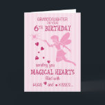 Granddaughter 6th Birthday Magical Fairy Pink Card<br><div class="desc">A beautiful little girl will be six very soon. This pink fairy with magical hearts is perfect to wish your Granddaughter a great 6th Birthday. Let her know once again how much you love her</div>